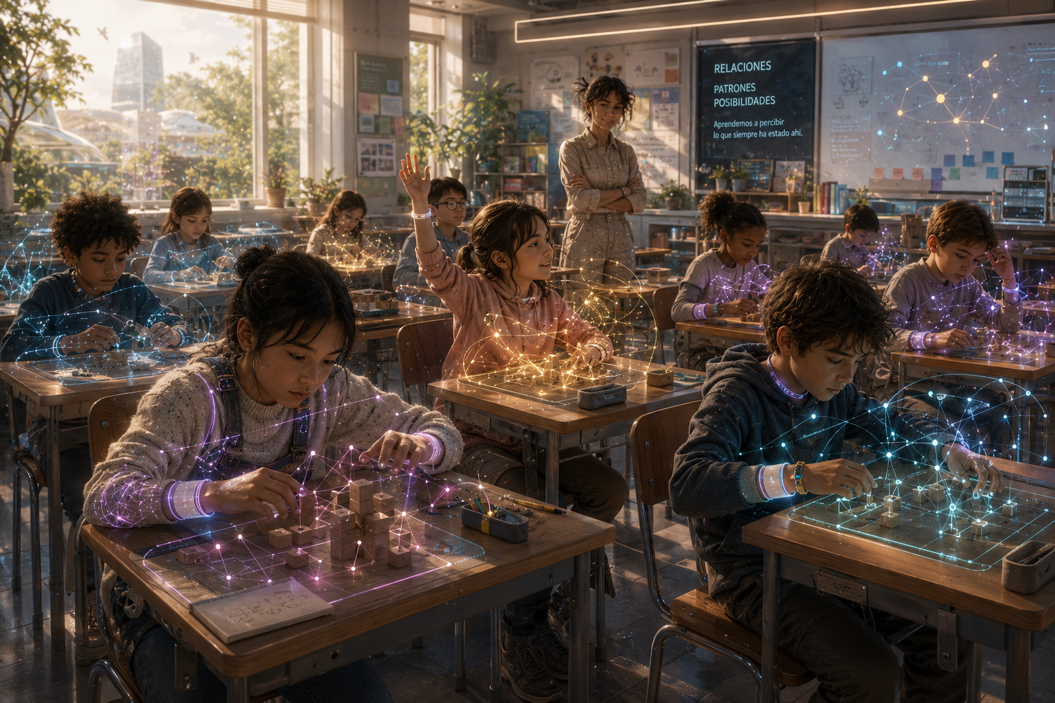 Centuries later, children learn with descendants of Rain, developing an intuitive understanding of possibility that once took Daniel years to glimpse.